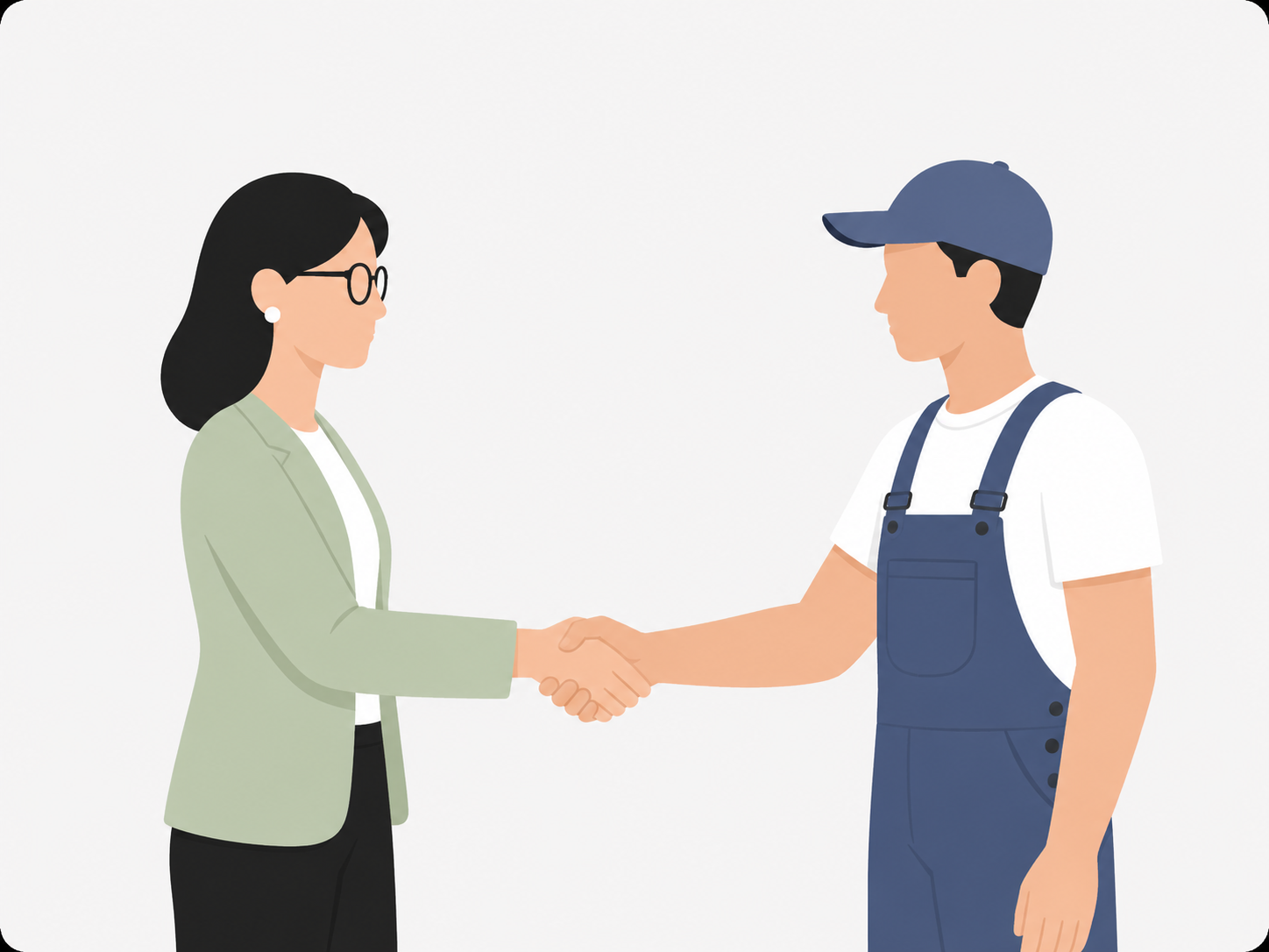 Kundin und geprüfter AWL-Partner per Handschlag
