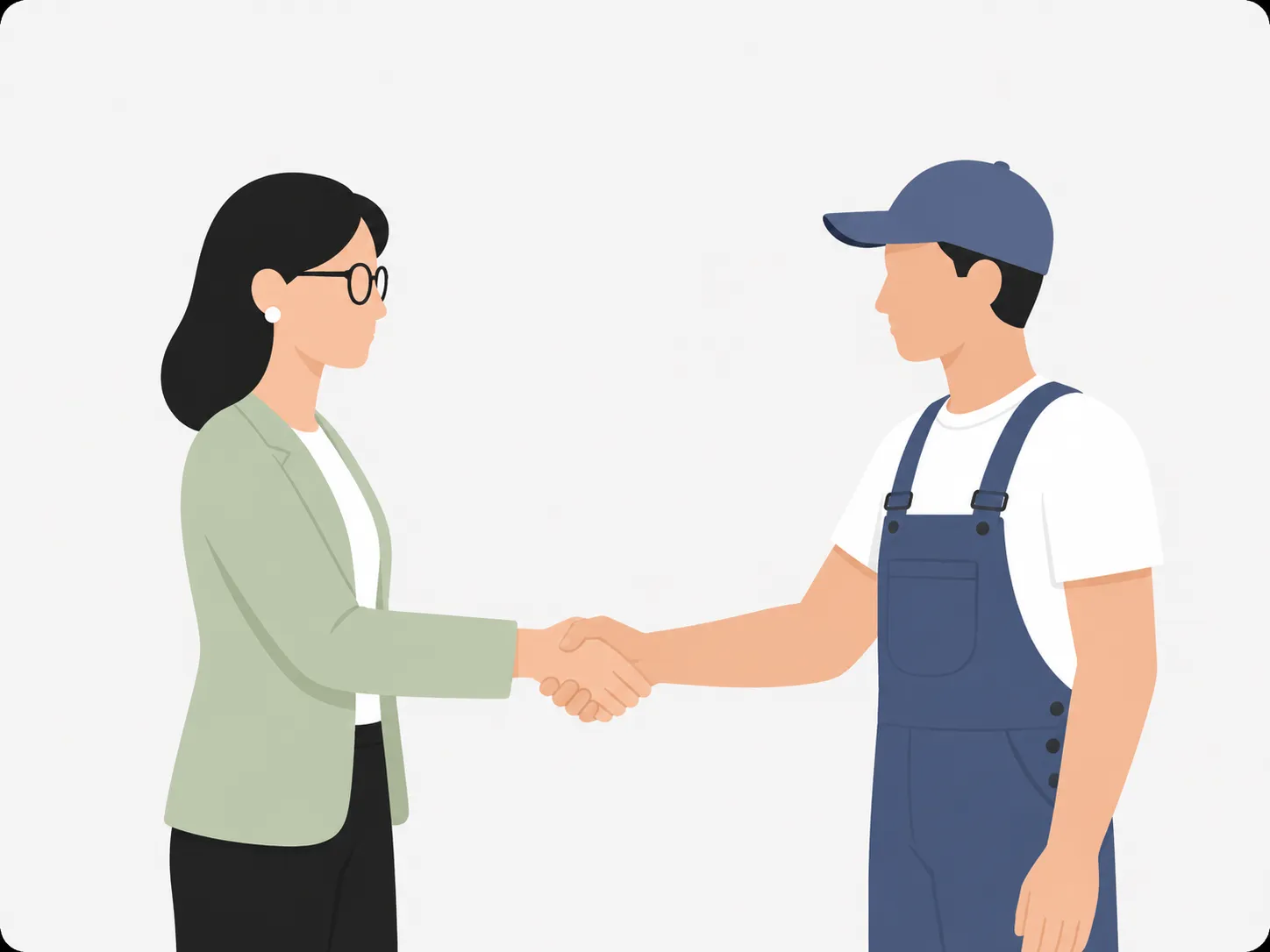 Kundin und geprüfter AWL-Partner per Handschlag